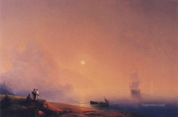 Tártaros de Crimea en la orilla del mar 1850 Romántico ruso Ivan Aivazovsky Pinturas al óleo
